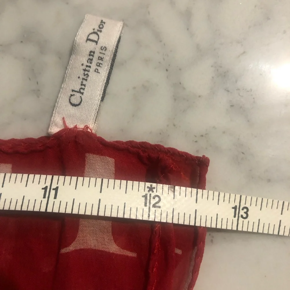 Dior Addict Red silk scarf 14x56